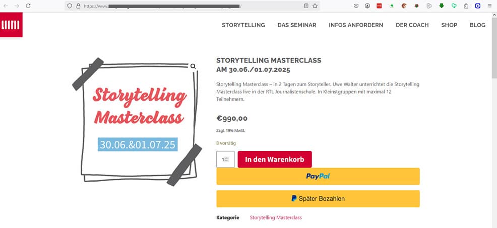 Screenshot 1 Seminarangebot
