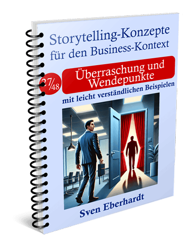 Cover Storytelling-Konzept Überraschung und Wendepunkte